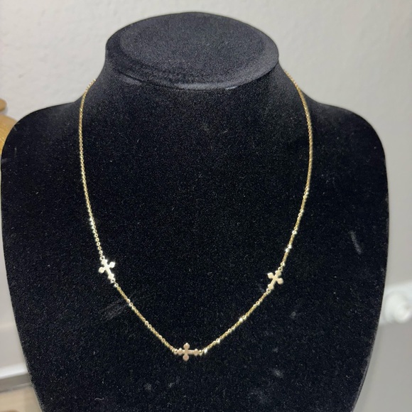 Accessories - 37. 10K Real Gold Mini Greek Cross Necklace